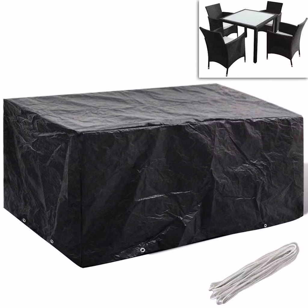 Copertura per mobili da giardino vidaXL nera con 8 occhielli L/P/H: 180 x 140 x 90 cm – 1