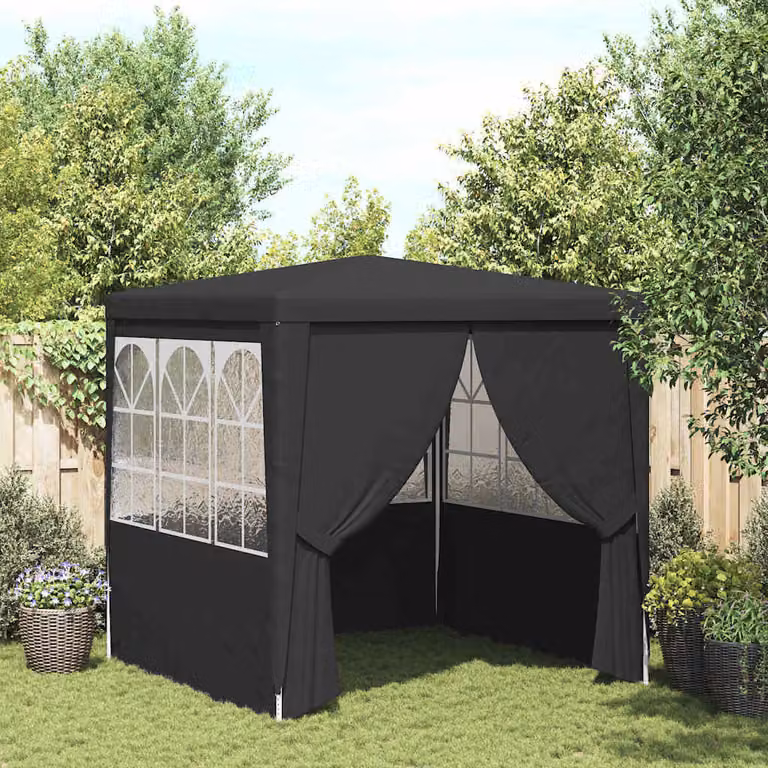 vidaXL Gazebo Professionale con Pareti 2x2 m Antracite 90 g/m²