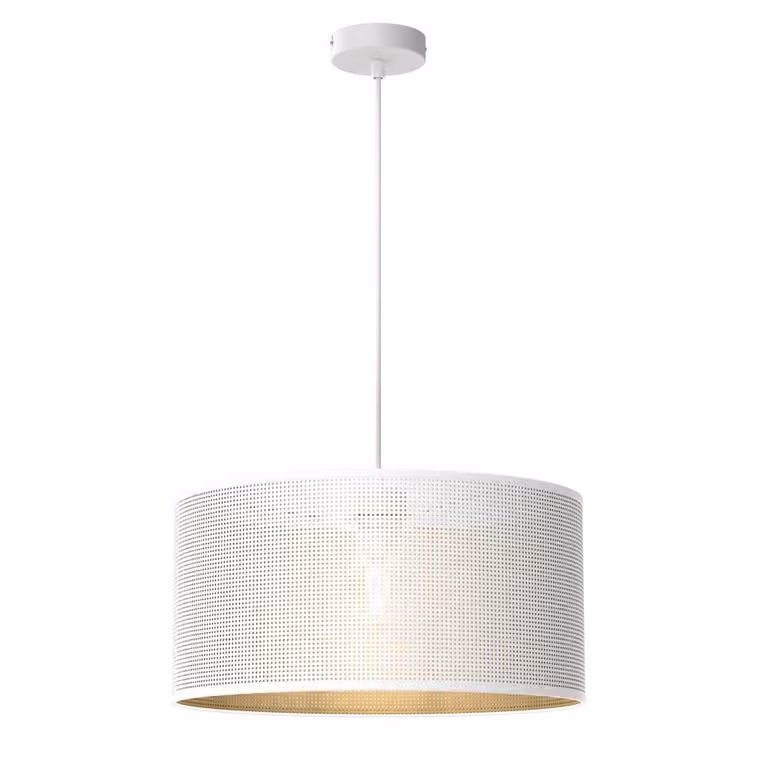 Lampada a sospensione bianca con interno dorato Ø40cm maglia Loft 1xE27 15W Luminex