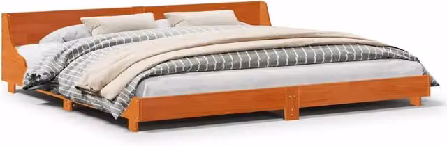 Letto matrimoniale | Letto per adulti | Letto senza Materasso Marrone Cera 200x200 cm in Legno di Pino