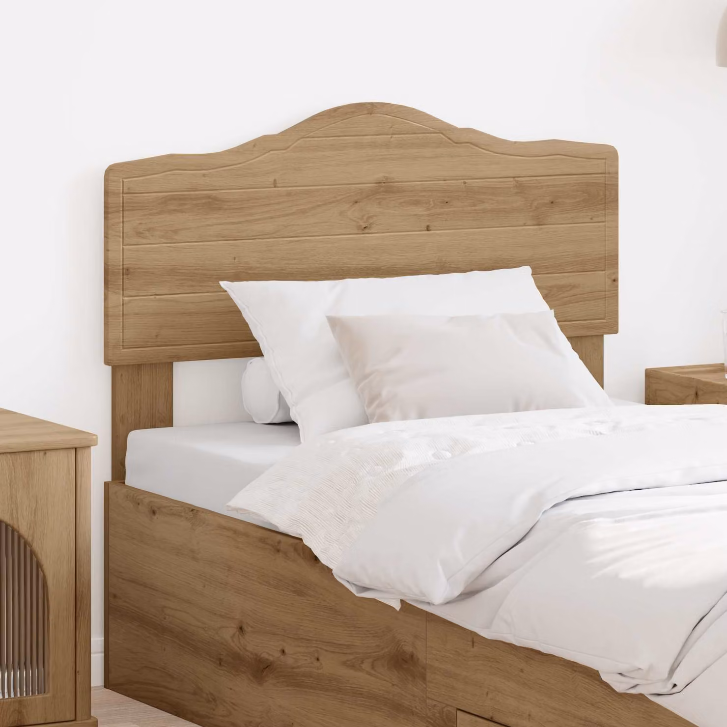 Testiera per letto vidaXL in legno ingegnerizzato color rovere marrone con finitura opaca e stile minimalista