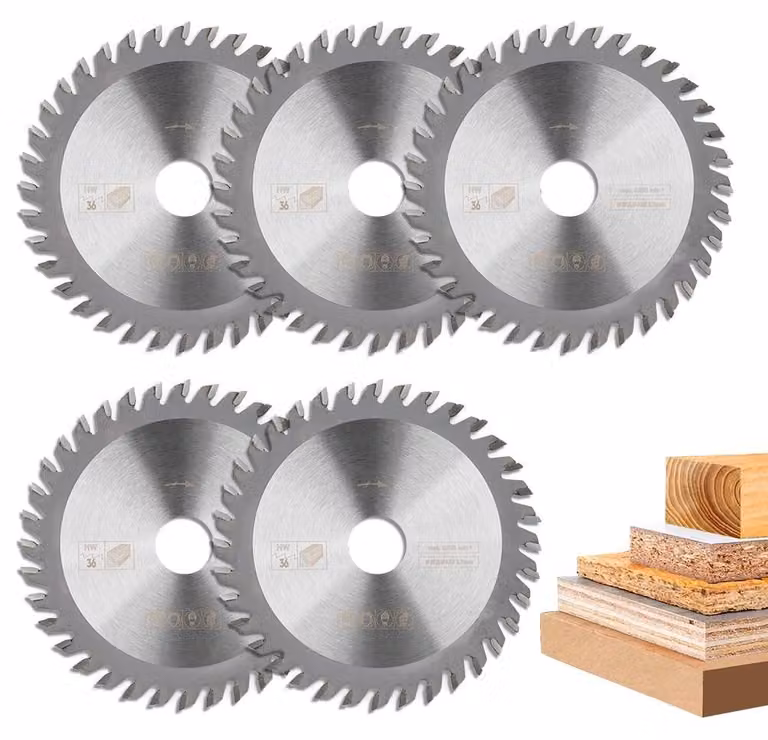Set di 5 lame per sega circolare per lavorazione del legno