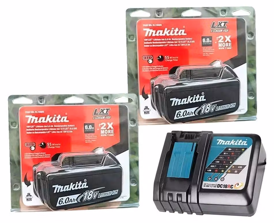 Batteria per utensili elettrici, capacità 6000mAh, caratteristiche di sicurezza migliorate, caricabatterie da 6.0Ah x 2, modello X1-DK