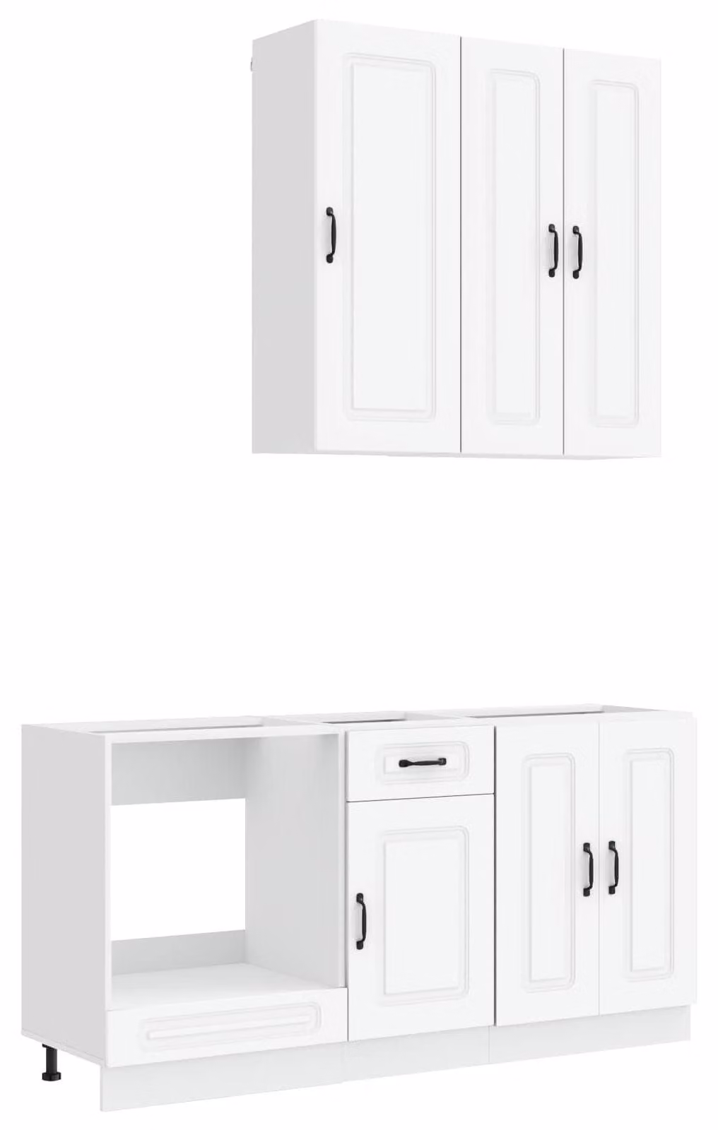 Set di mobili da cucina KALMAR, 5 pezzi, bianco, realizzato in materiale composito di legno