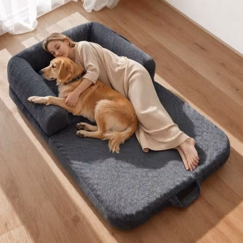 Letto VEVOR stile cane per adulti, colore grigio, con fodera rimovibile e lavabile, L: 179 cm, P: 95 cm, H: 24 cm