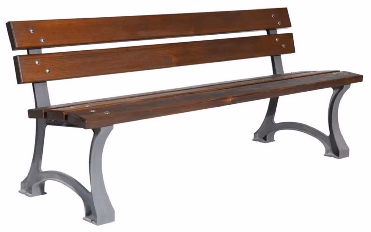 Casa Padrino panca da giardino in stile industriale marrone scuro/grigio 180 cm