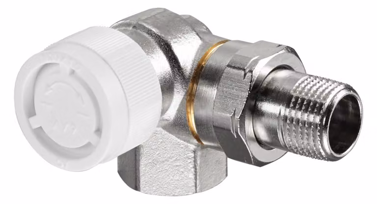 OV Valvola termostatica serie AV 9 M 30x1,5, PN 10, gomito sinistro, DN 15