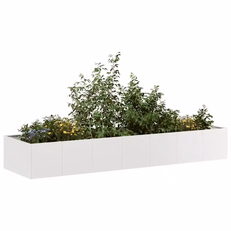 Fioriera a letto rialzato vidaXL in acciaio inox silver L: 280 cm, P: 80 cm, H: 40 cm