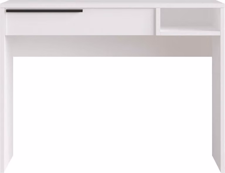 Scrivania Rebecca Mobili Boyum 75x100x44,5 Truciolare Ferro Bianco Moderno