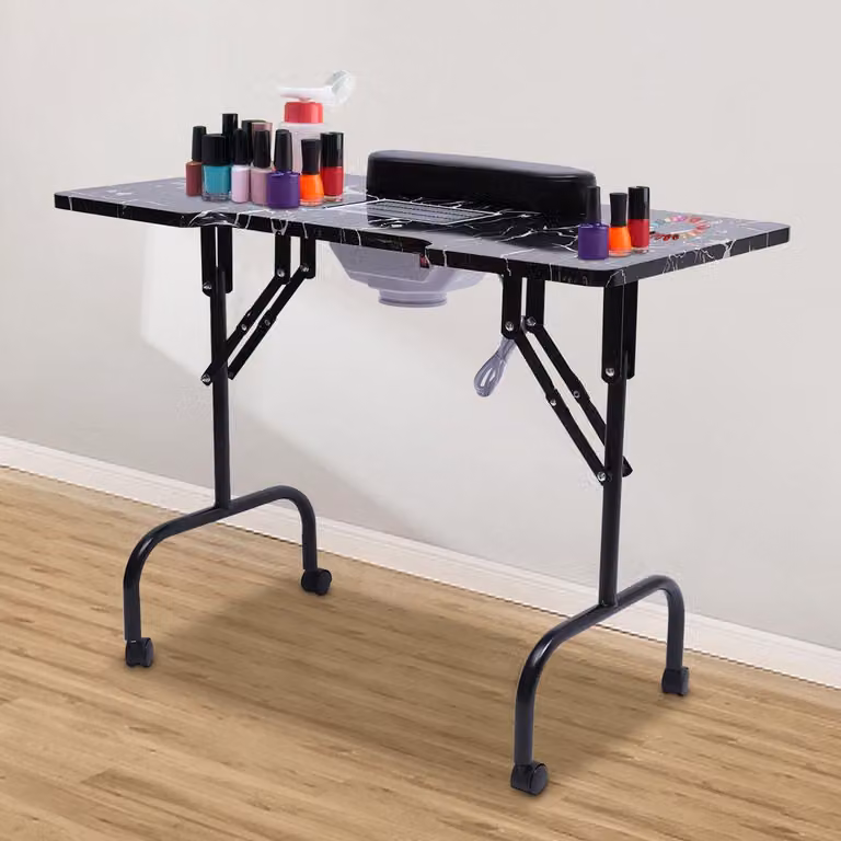 Tavolo portatile per manicure – Pieghevole – Tavolo da manicure con aspirapolvere – Ideale per saloni e uso domestico