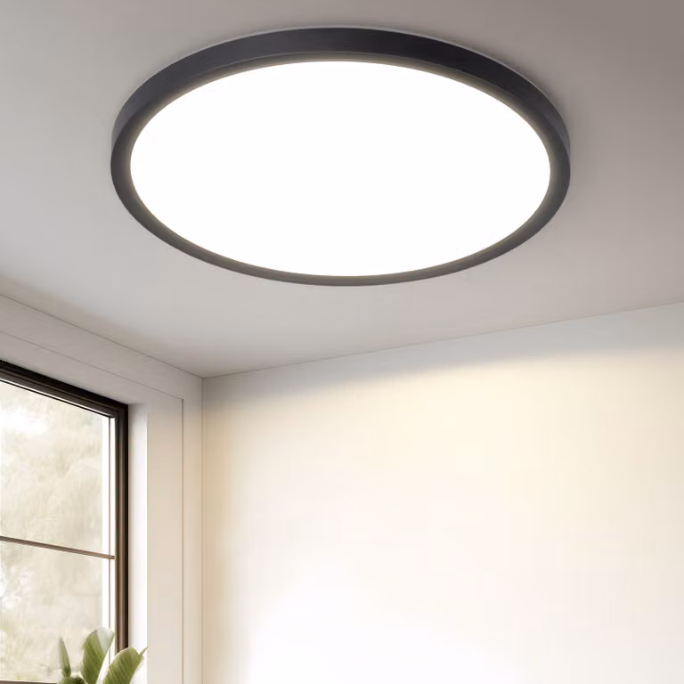 ZMH lampada a soffitto LED plafoniera camera da letto piatta lampada 18CM lampada bagno 15W lampada cucina camera da letto soffitto nero illuminazione corridoio lampada soffitto bagno 4000K per cucina corridoio