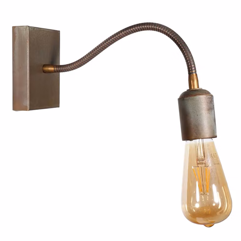 Moretti Luce Applique da parete Orio, dimmerabile, Bronzo / Ottone antico, Soggiorno / Sala da pranzo, Ottone, Vintage, Applique