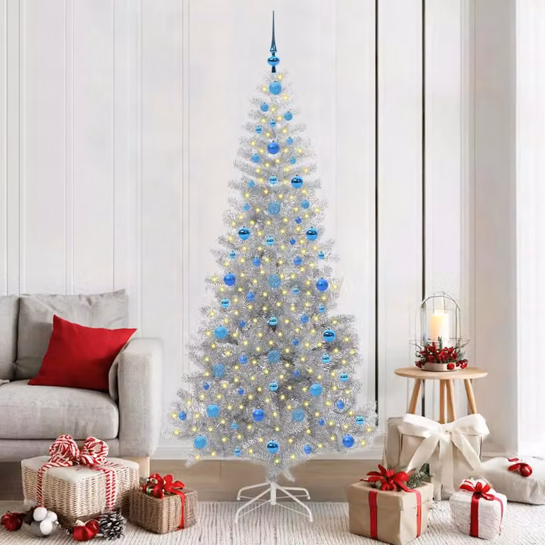 vidaXL Albero di Natale Argento 210 cm PET