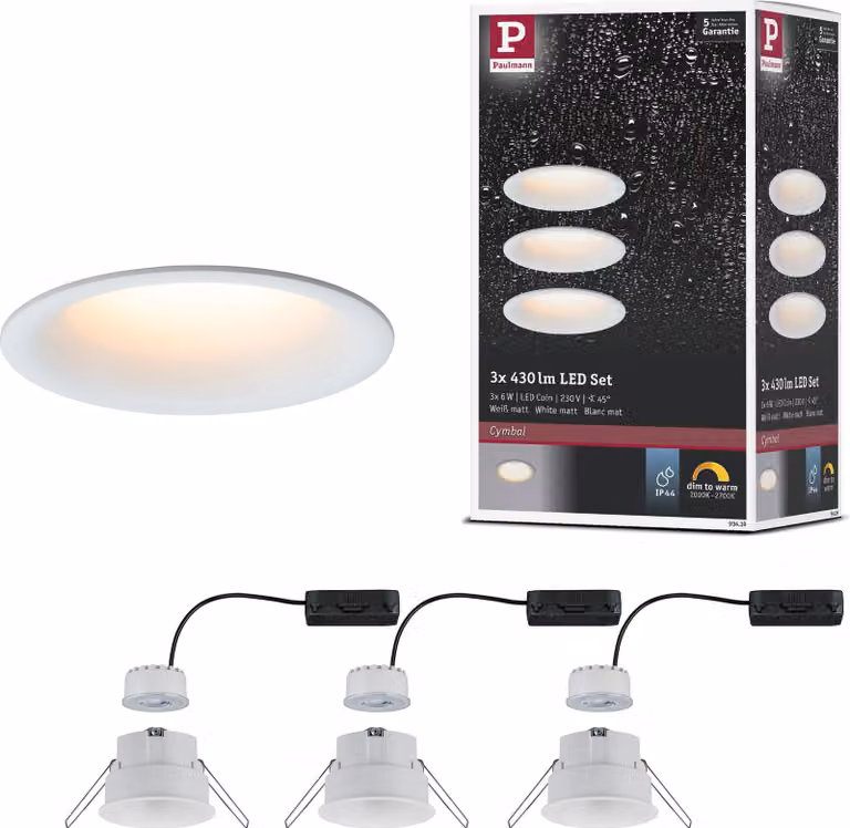 Set da 3 faretti da incasso a LED Paulmann Cymbal