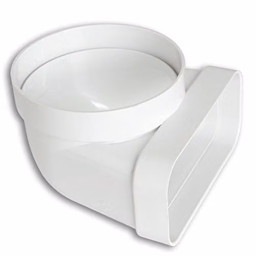 La Ventilazione Curva Verticale in ABS 125 mm - 150x70 mm Bianco