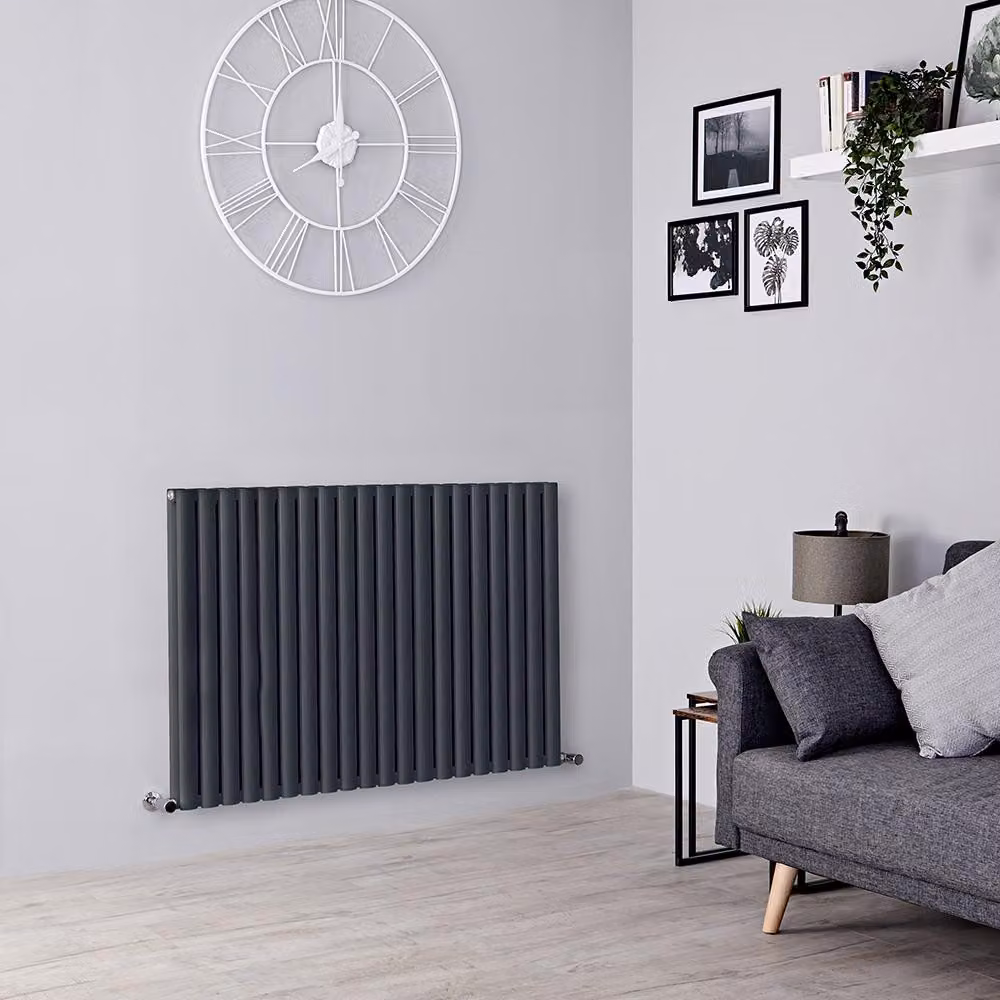 Radiatore di Design Orizzontale Antracite -  800mm x 1180mm  - Pannello Doppio  - Revive