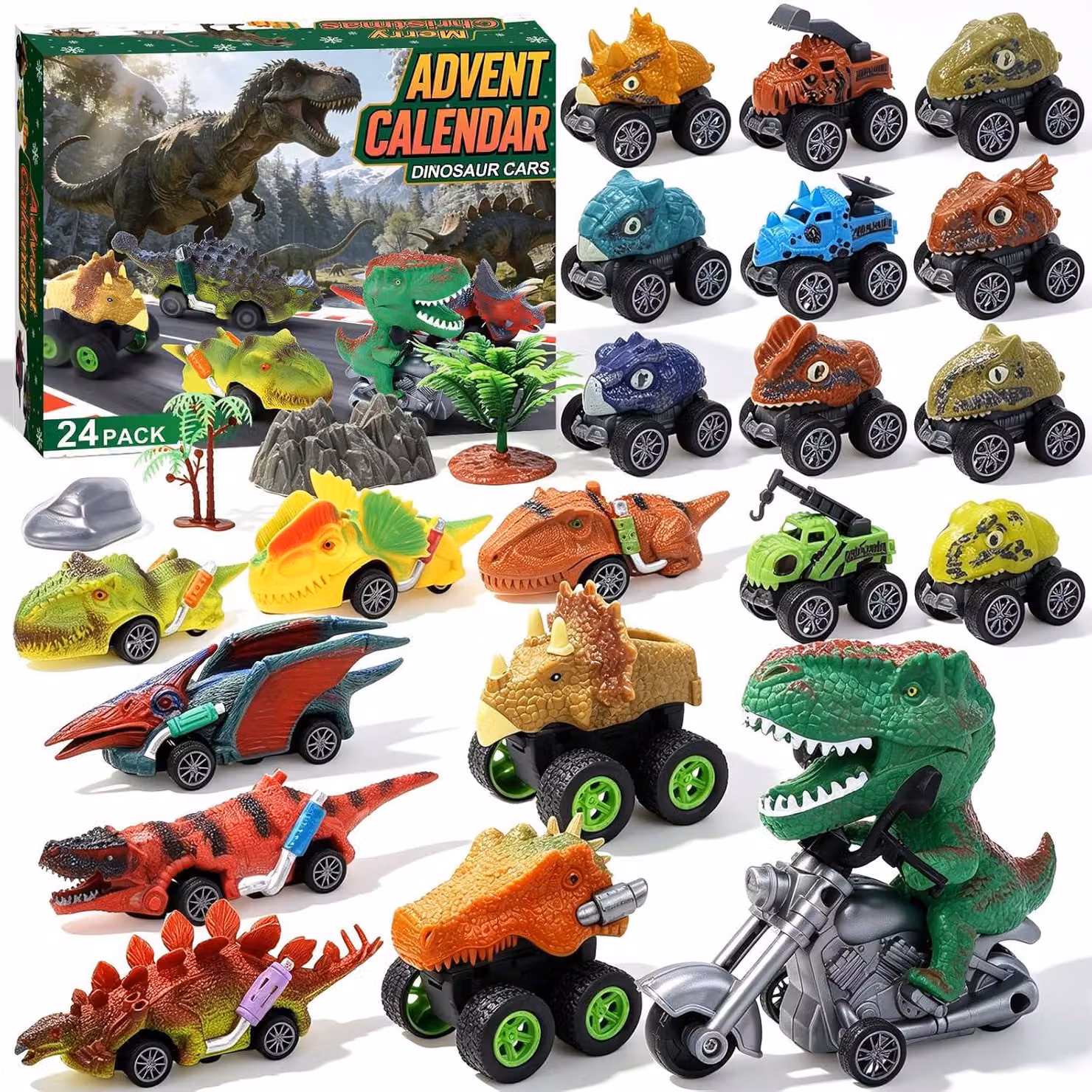 Calendario dell'Avvento a tema auto, per bambini, ragazzi e ragazze, anno 2026