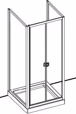 Box doccia acrilico - 3 lati, due fisso piu' porta a libro - Misura: 65 x 105 x 65 x h185 cm
