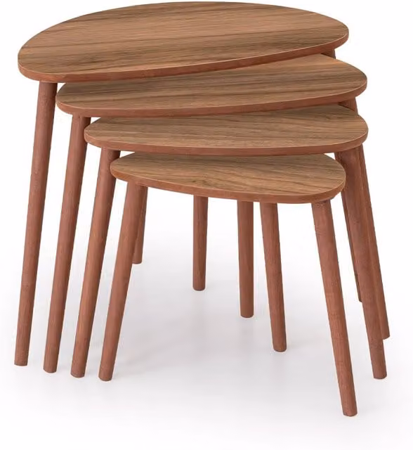 Tavolo allungabile (4 pezzi) in legno "Nora" 68 x 45 x 55 cm - Noce
