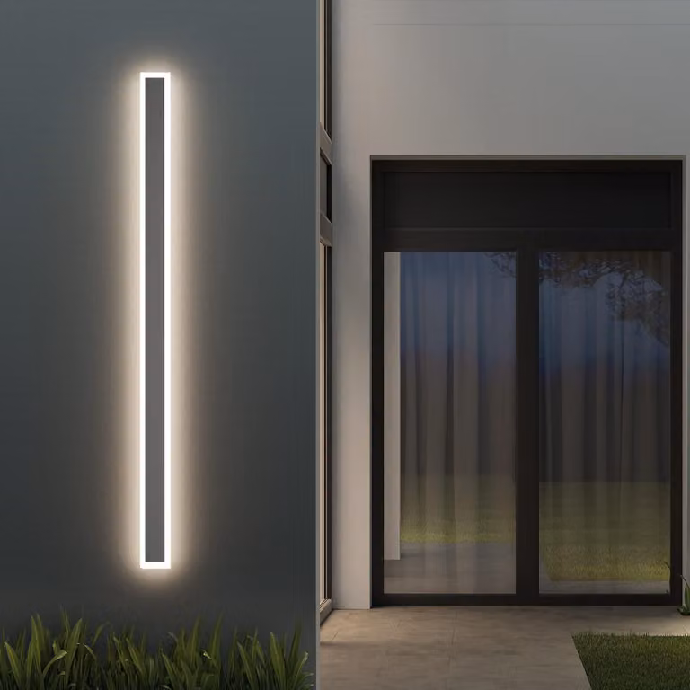 Lampada a LED da parete, lunghezza 150 cm, 45 W, grado di protezione IP54, colore grigio scuro, temperatura di colore 4500 K