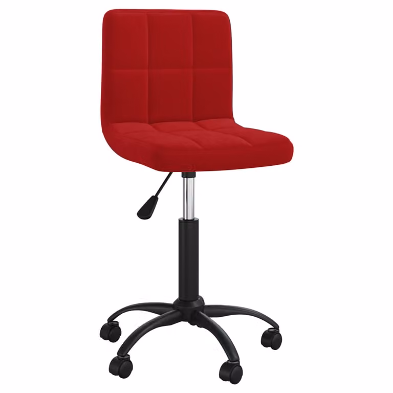 vidaXL Sedia da ufficio girevole in velluto rosso vino