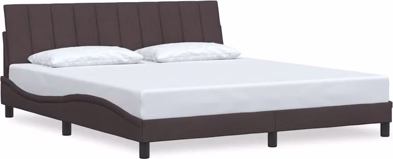 Struttura letto senza materasso "Hanko" in tessuto marrone scuro 180x200 cm