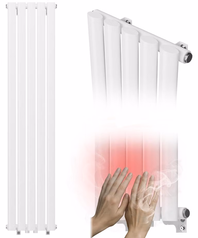Granitan - Radiatore da bagno - Scaldasalviette - 140x30 cm - Bianco - verticale - Scaldasalviette - AXIS