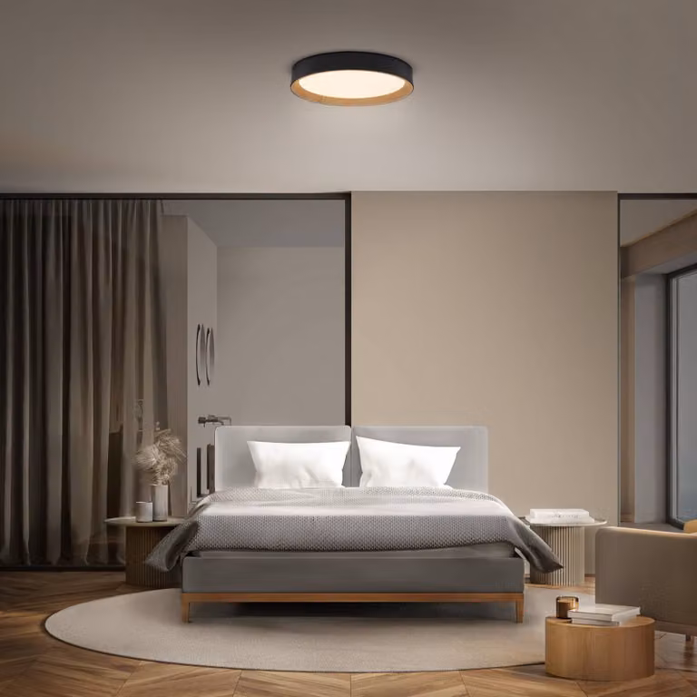 OSRAM Plafoniera soffitto ORBIS LARIOS, dimmerabile, Nero, Soggiorno / Sala da pranzo, Metallo, Moderno, Plafoniera