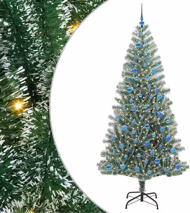 Albero di Natale Artificiale Imbiancato con Luci LED 240 cm