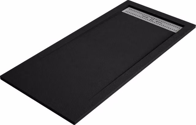Piatto doccia BIDAI 80x200 cm Nero griglia in acciaio