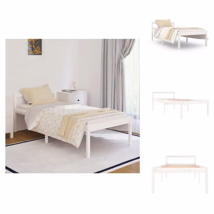 vidaXL Letto Senior bianco 90x190 cm pino massiccio - Letti e strutture letto