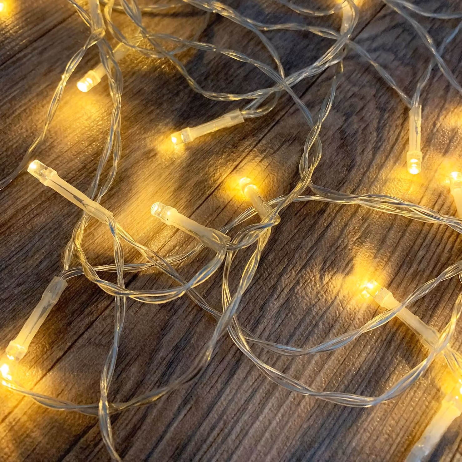 catena di 50 LED a batteria, bianco caldo con funzione timer