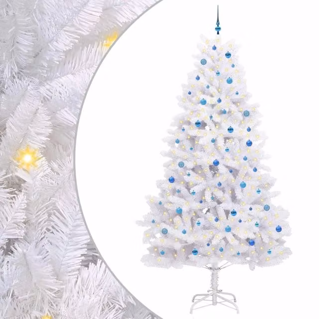 Albero di Natale | Decorazioni natalizie Artificiale con Rami Pieghevoli Bianco 270 cm