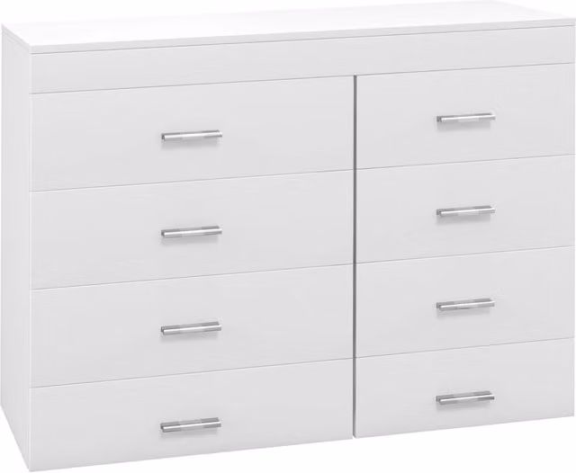 Cassettiera in legno MDF bianca per camera, cucina o bagno L: 90 cm, P: 35 cm, H: 73 cm