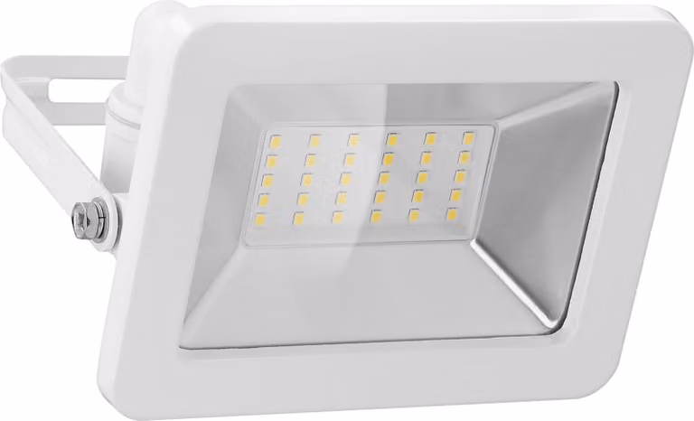 goobay Faretto LED per esterni, 30 W con 2550 lm, luce bianca neutra 4000 K e pressacavo M16 bianco