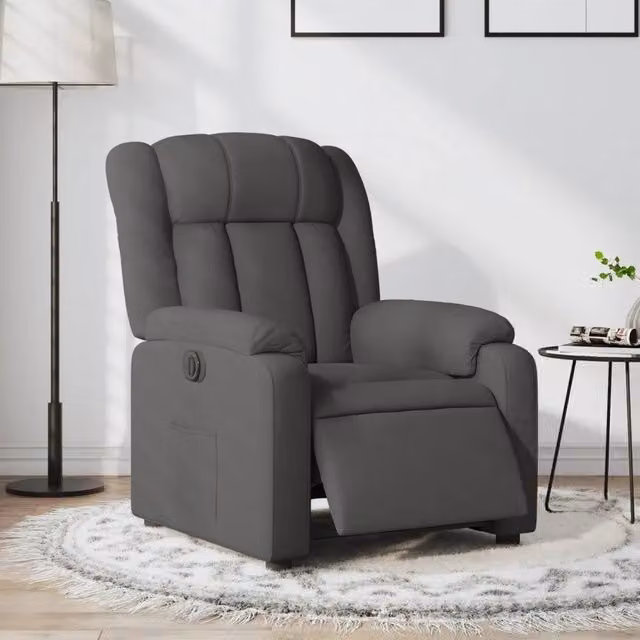 Poltrona Reclinabile Elettrica vidaXL in Tessuto Grigio con Braccioli e Funzione Auto-Return per il tuo Relax in Soggiorno – 1