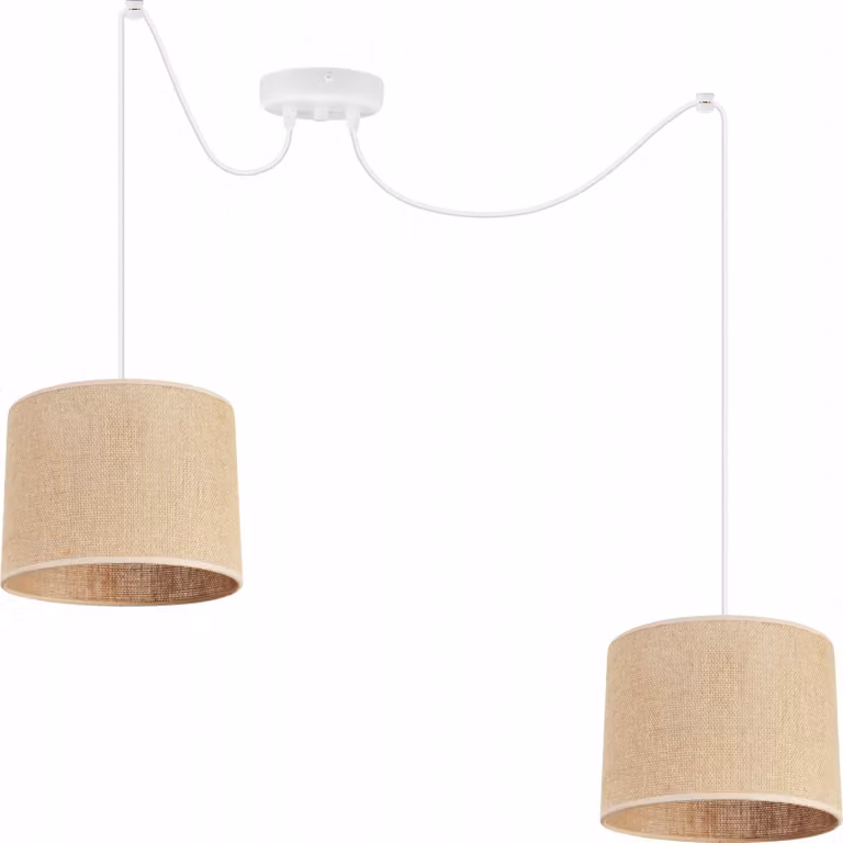 Juta Spider hanging lamp - Lampada a sospensione a forma di ragno - Lampada a ragno con 2 teste - Lampada a sospensione in metallo e juta - Multi 20