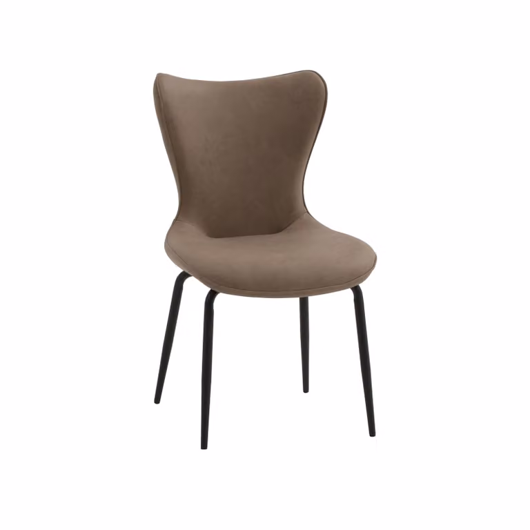 Set di 4 sedie BONDI BEACH in similpelle marrone e gambe in metallo nero