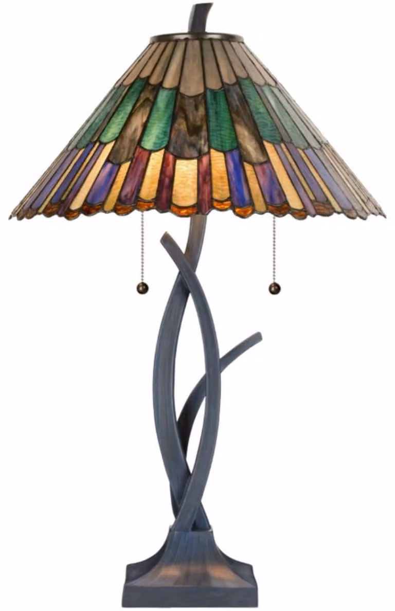 Casa Padrino Lampada da tavolo / sgabello Tiffany Multicolore Ø 50 x H. 80 cm - Lampada composta da numerosi pezzi di mosaico di vetro