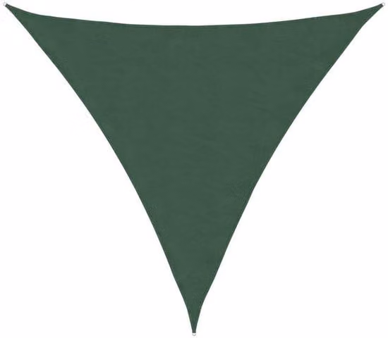 Tenda da sole - Triangolare - 3 x 3 x 3 m - Verde scuro - Tessuto Oxford con rivestimento inPoliuretano- Impermeabile e resistente ai raggi UV - Tenda da sole per giardino, terrazza e balcone - Con corde di fissaggio