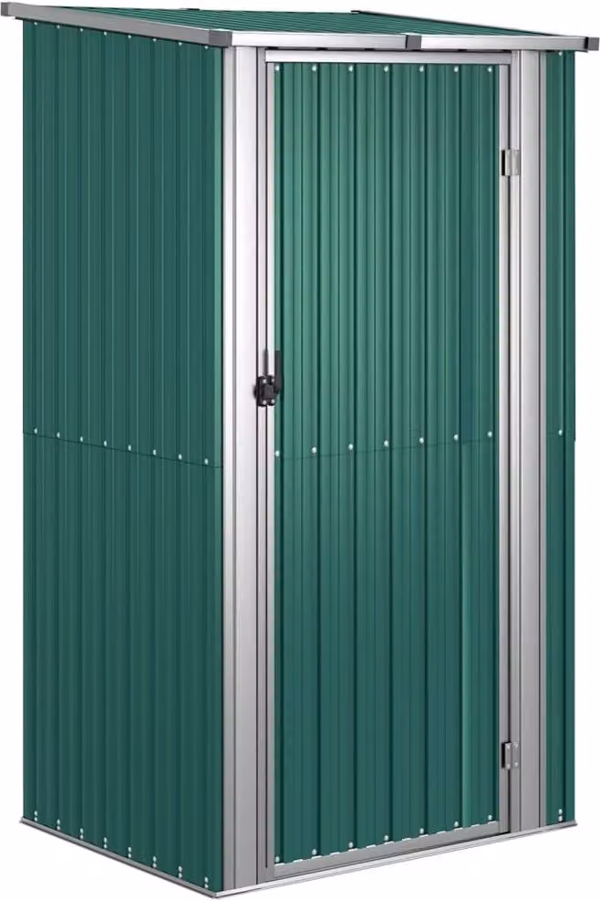 Casetta da giardino verde 118,5x97x209,5 cm in acciaio zincato