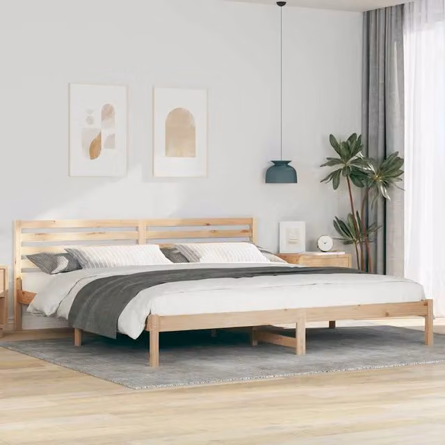 Struttura del letto-Giroletto Marrone 200 x 210 cm Pino massello 605000