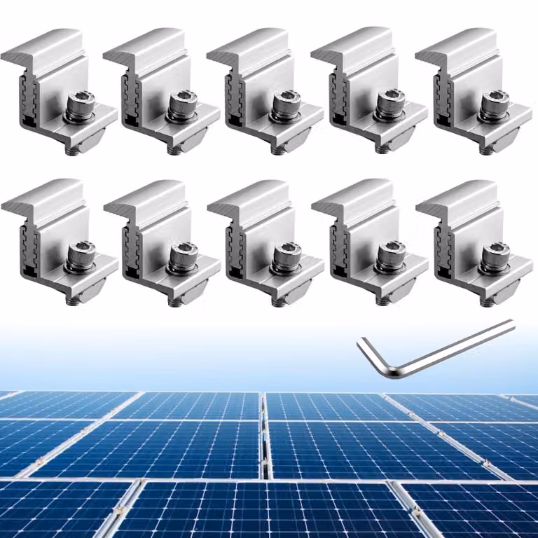 Supporto solare a profilo a Z, confezione da 10 pezzi, alluminio, 30-45 mm, colore argento