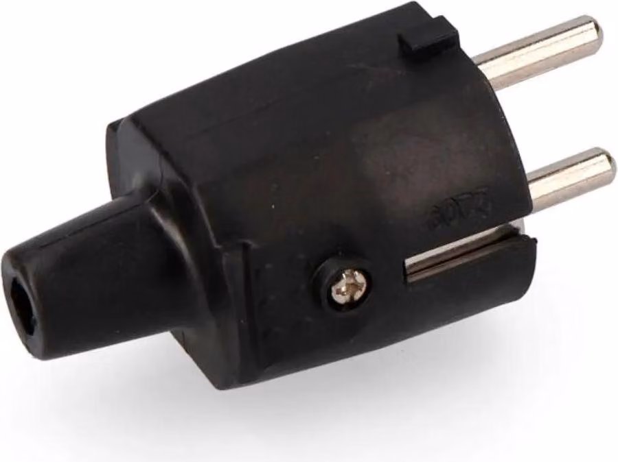 Spina in gomma nera 10/16A 250V T/tl IP44 4,8mm Confezione Edm
