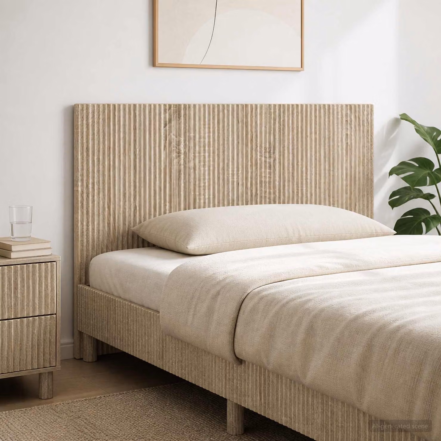 Testiera da muro vidaXL ARNHEM in legno ingegnerizzato Rovere Sonoma con ripiano integrato, marrone e beige, L: 100 cm, H: 50 cm, P: 8,75 cm