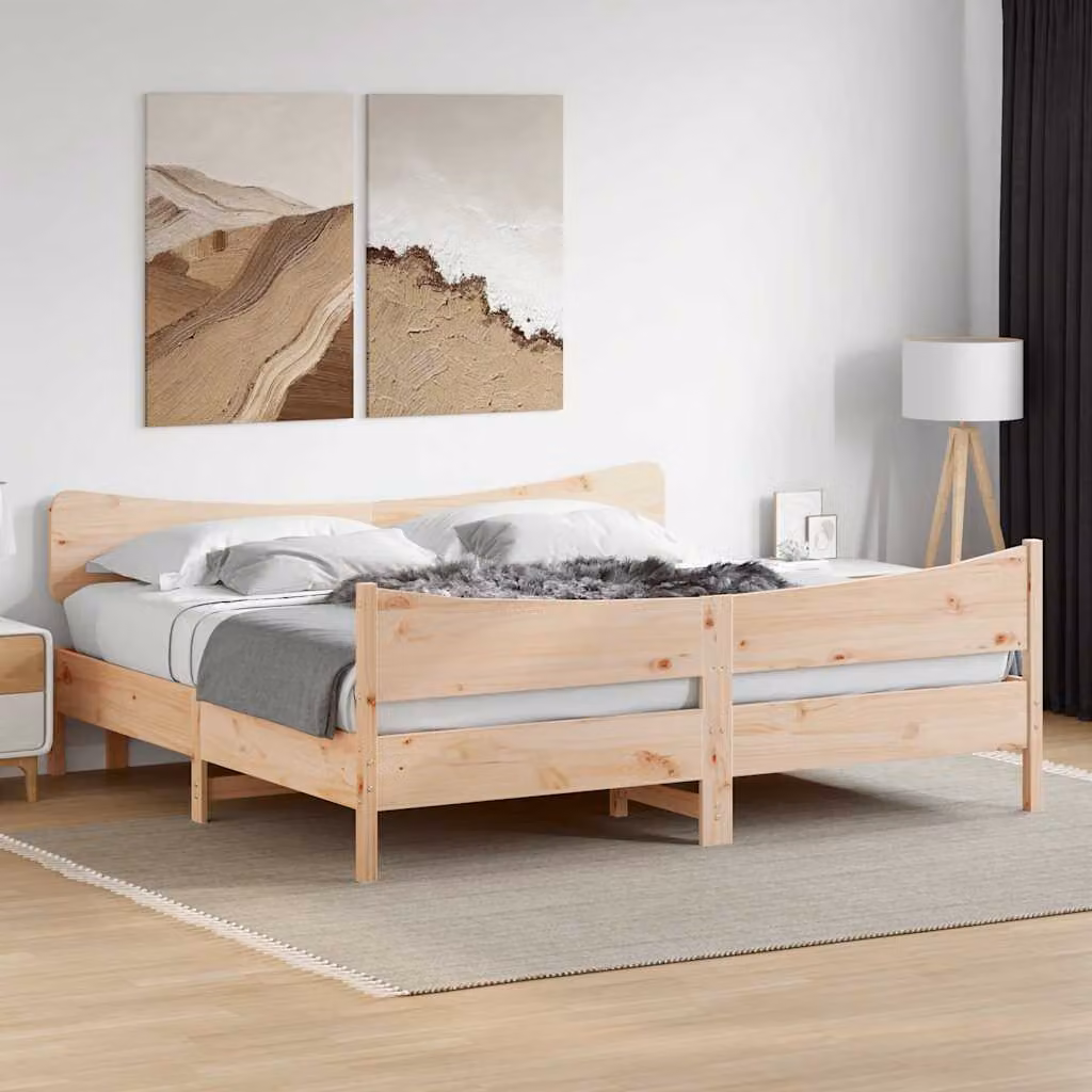 vidaXL Giroletto in Legno Massello di Pino con Doghe Rigide, Colore Marrone, 200x200 cm – 1