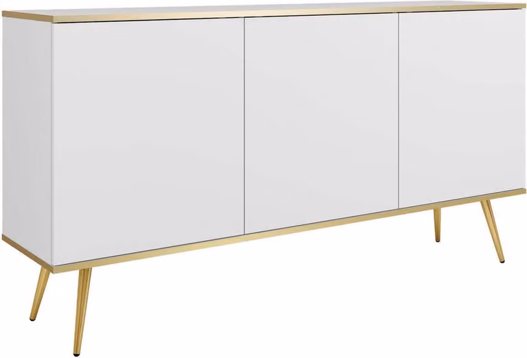 FURNLUX Credenza Oro White Und Gold 160cm / Hauptfarbe: Weiß / Dimensioni: 160 x 39 x 85 cm