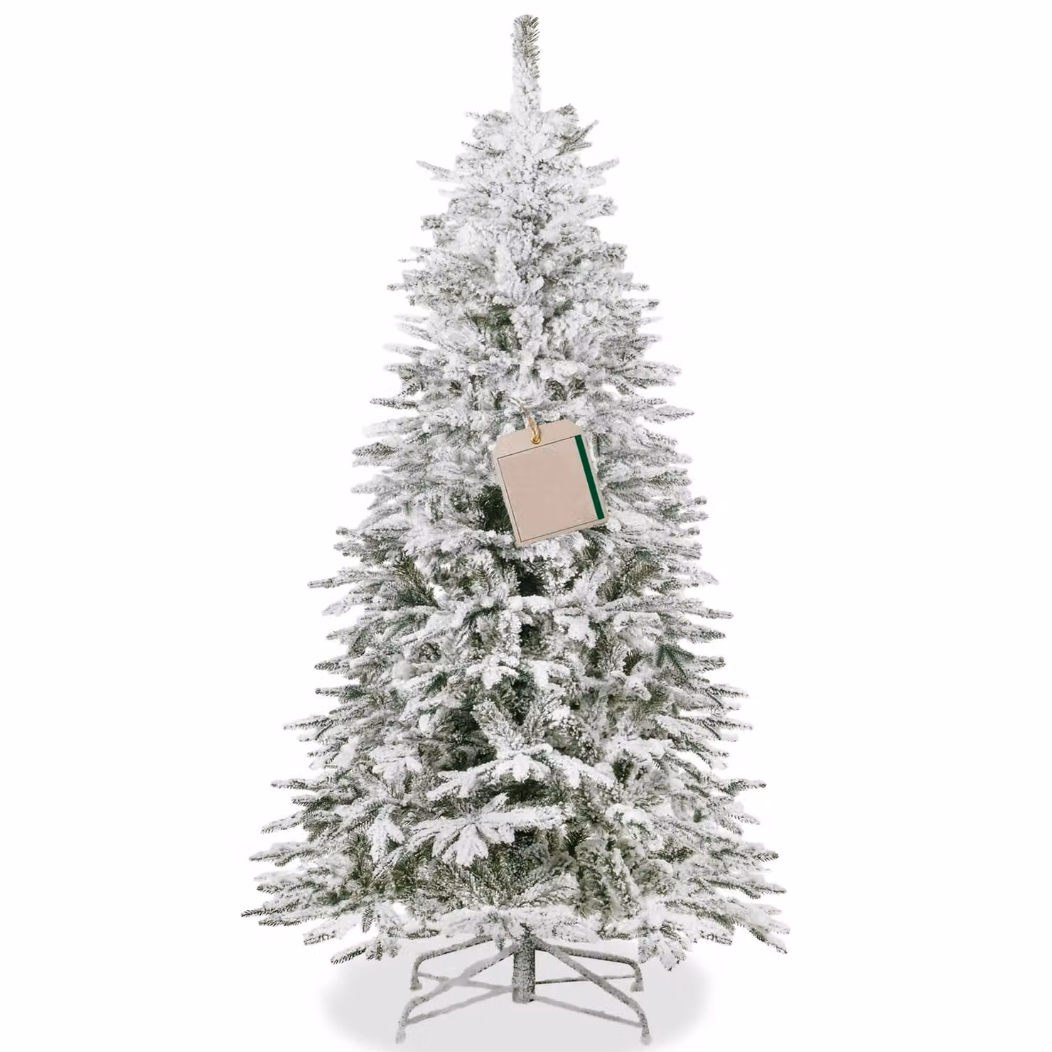 Albero di Natale Springos® Premium 220 cm, abete innevato come quello vero — 385 punte, robusto supporto in metallo, albero di Natale con effetto neve