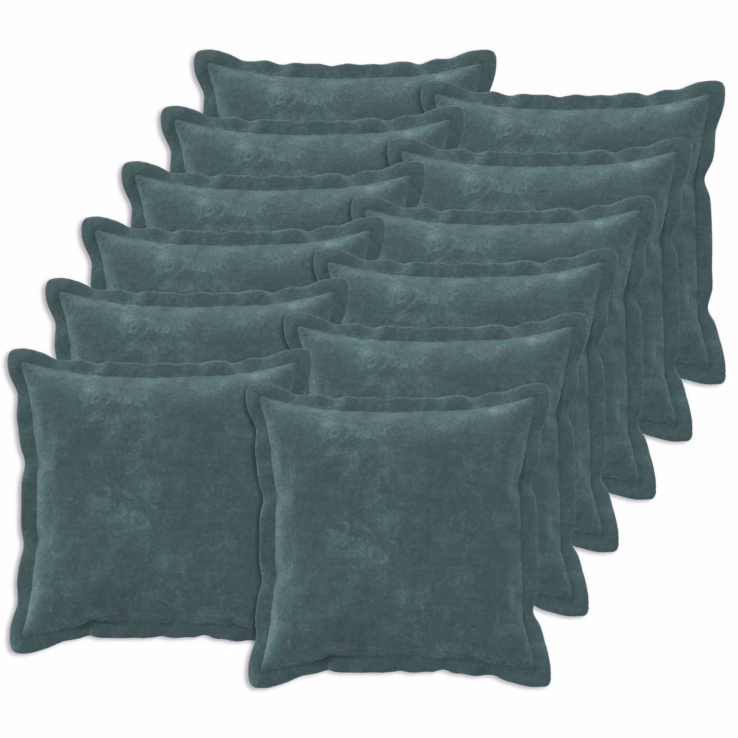 Set di 12 federe vidaXL HOUTEN blu petrol, in microfibra, L/P: 50 x 50 cm