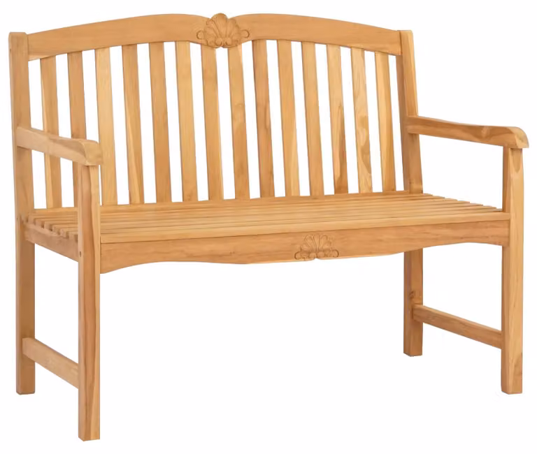Panchina in legno intagliata a mano Naturale 114 x 60 x 95 cm